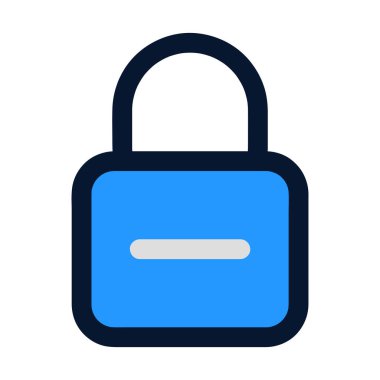 Güvenlik asma kilit simgesi beyaz arkaplanda izole edildi