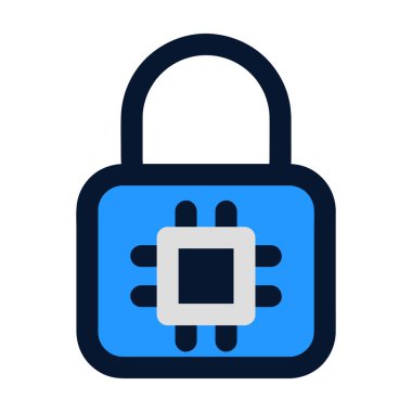 Güvenlik asma kilit simgesi beyaz arkaplanda izole edildi