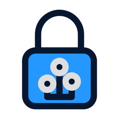 Güvenlik asma kilit simgesi beyaz arkaplanda izole edildi