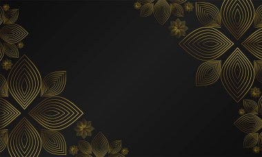 Lüks altın çiçekli süs arka planı