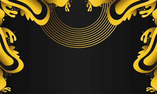Розкішний Золотий Геометричний Чорний Фон — стоковий вектор
