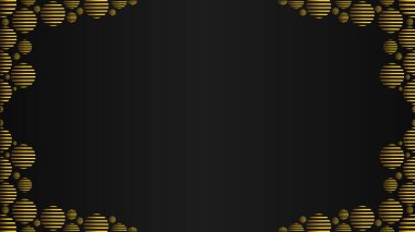 Siyah arkaplanda soyut altın çember geometrik