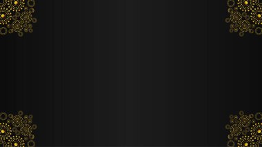 Siyah arkaplanda soyut altın çember geometrik