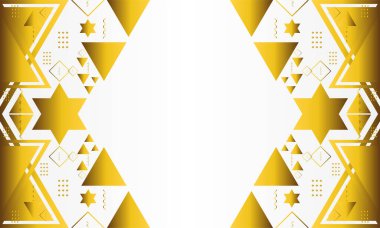 Beyaz arkaplanda altın geometrik üçgen