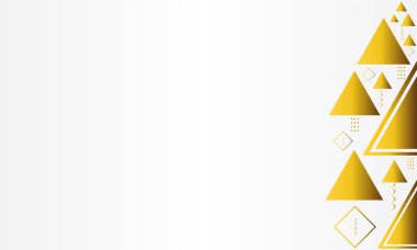 Beyaz arkaplanda altın geometrik üçgen