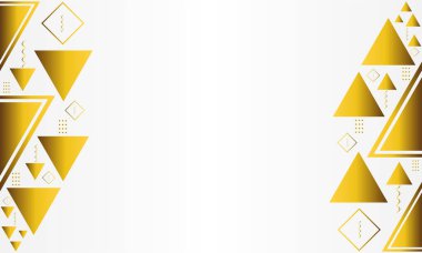 Beyaz arkaplanda altın geometrik üçgen