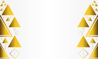 Beyaz arkaplanda altın geometrik üçgen