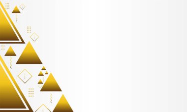 Beyaz arkaplanda altın geometrik üçgen