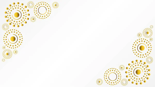 Luxury Gold Circle Geometric White Background — Stock Vector
