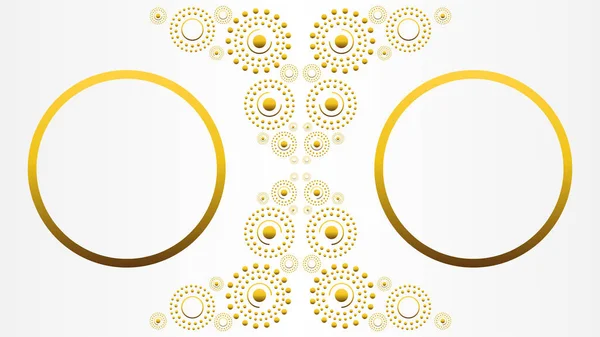 Luxury Gold Circle Geometric White Background — Stock Vector