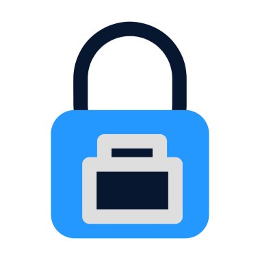 Asma kilit simgesi. Düz Renk Simgesi Tasarımı.