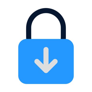 Asma kilit simgesi. Düz Renk Simgesi Tasarımı.