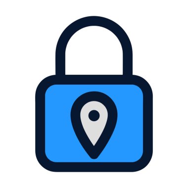 Asma kilit simgesi. Düz Renk Simgesi Tasarımı.