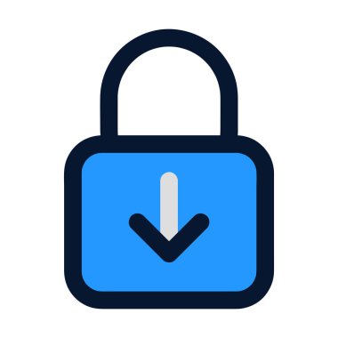 Asma kilit simgesi. Düz Renk Simgesi Tasarımı.