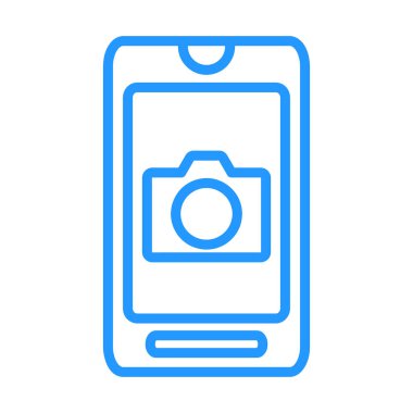 mavi hatlı akıllı telefon simgesi