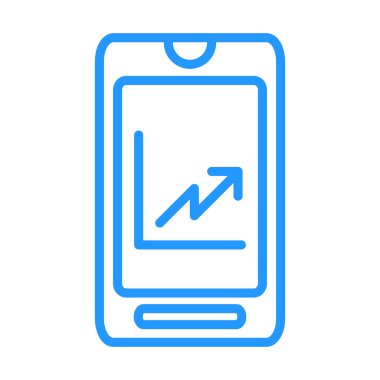 mavi hatlı akıllı telefon simgesi