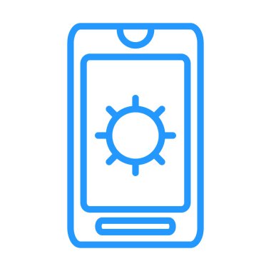 mavi hatlı akıllı telefon simgesi