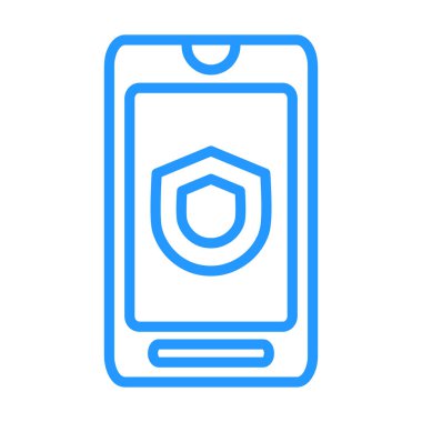 mavi hatlı akıllı telefon simgesi