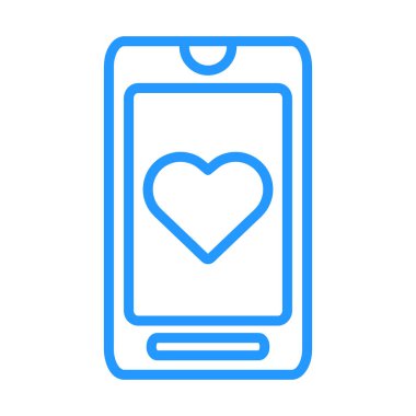 mavi hatlı akıllı telefon simgesi