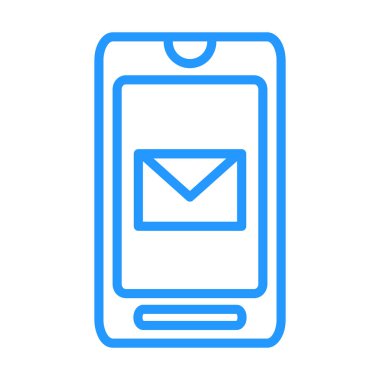 mavi hatlı akıllı telefon simgesi