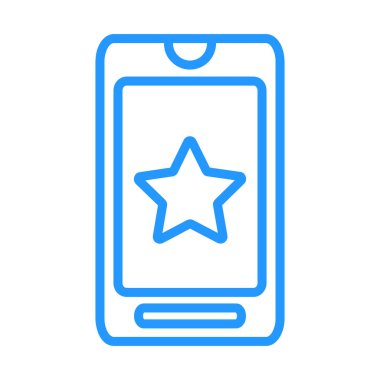 mavi hatlı akıllı telefon simgesi