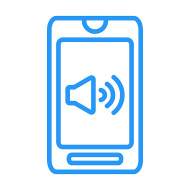 mavi hatlı akıllı telefon simgesi