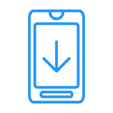 mavi hatlı akıllı telefon simgesi