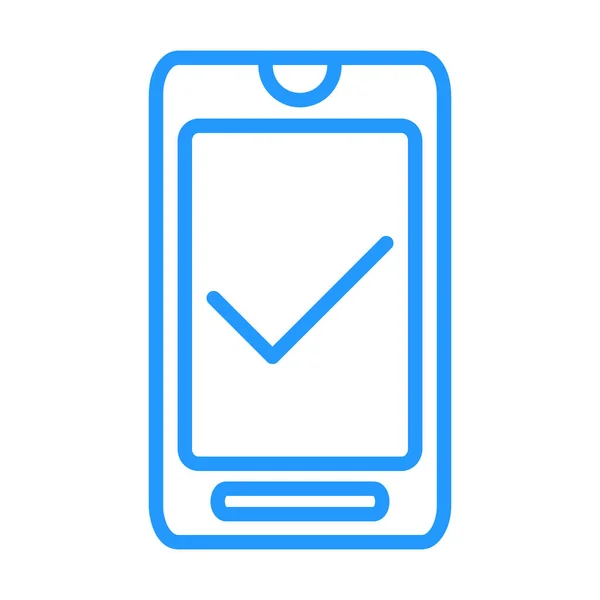 Μπλε Περίγραμμα Εικονίδιο Smartphone — Διανυσματικό Αρχείο
