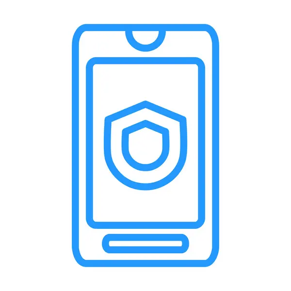Синій Контур Значок Смартфона — стоковий вектор