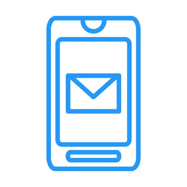 Icône Bleue Smartphone Contour — Image vectorielle
