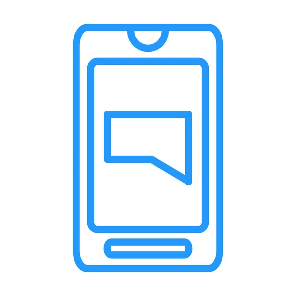 Μπλε Περίγραμμα Εικονίδιο Smartphone — Διανυσματικό Αρχείο