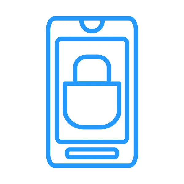 Modrý Obrys Ikony Smartphone — Stockový vektor