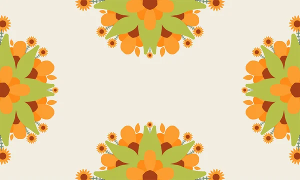 Schöne Blume Und Blumenschmuck Hintergrund Mit Kopierraum — Stockvektor
