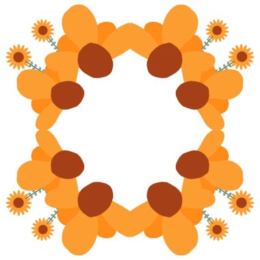 Beyaz arkaplanda çiçek yaprağı süsü var.