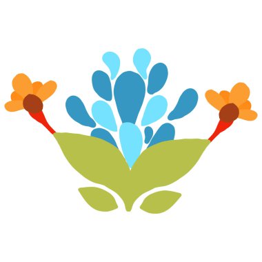 Beyaz arkaplanda çiçek yaprağı süsü var.