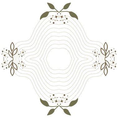 Çiçek ve çizgi dekorasyonu beyaz arkaplanda izole edildi