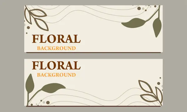 Modelo Banner Horizontal Natural Com Ornamento Floral Flor — Vetor de Stock