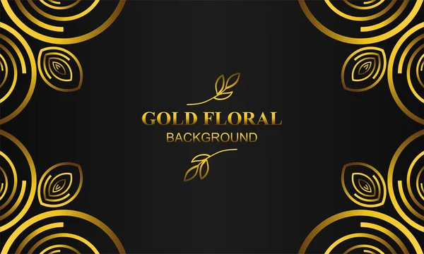 Çiçek ve yaprak süslemeli zarif altın bir arka plan.