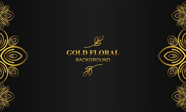 Fundo Floral Ouro Elegante Com Ornamento Floral Folha —  Vetores de Stock