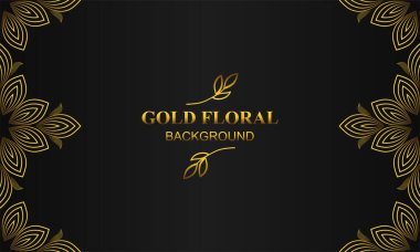 Çiçekli, çiçekli ve yapraklı güzel altın çiçekli arkaplan