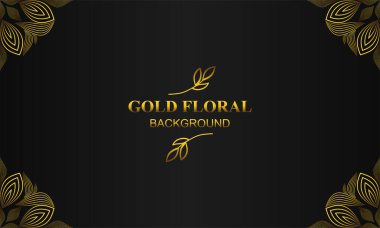 Çiçekli, çiçekli ve yapraklı güzel altın çiçekli arkaplan