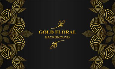 Çiçekli, çiçekli ve yapraklı güzel altın çiçekli arkaplan