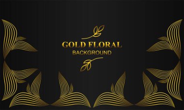 Çiçekli, çiçekli ve yapraklı güzel altın çiçekli arkaplan