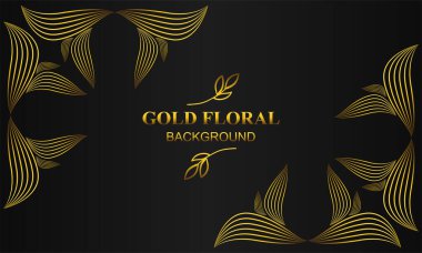 Çiçekli, çiçekli ve yapraklı güzel altın çiçekli arkaplan