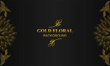 Çiçekli, çiçekli ve yapraklı güzel altın çiçekli arkaplan