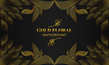 Çiçekli, çiçekli ve yapraklı güzel altın çiçekli arkaplan