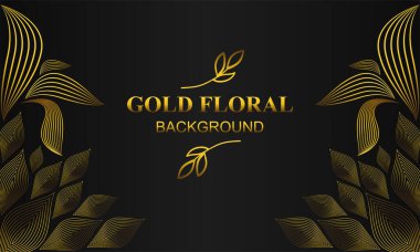 Çiçekli, çiçekli ve yapraklı güzel altın çiçekli arkaplan