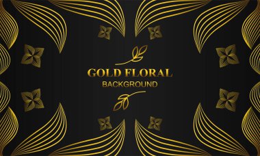 Çiçekli, çiçekli ve yapraklı güzel altın çiçekli arkaplan