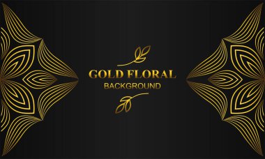 Çiçekli, çiçekli ve yapraklı güzel altın çiçekli arkaplan