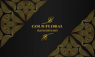 Çiçekli, çiçekli ve yapraklı güzel altın çiçekli arkaplan